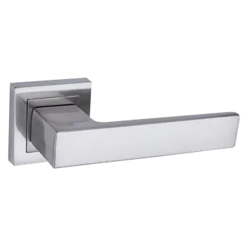 Dveřní kování Kuchinox Klika SAMARIA hranatá rozeta - satina - (komplet 2 ks)