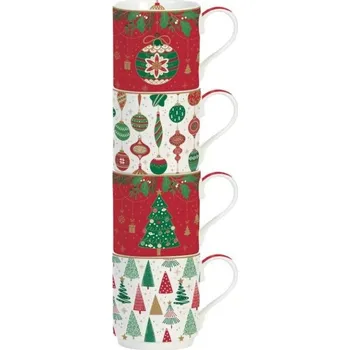 Easy Life Stohovatelný hrnek 275 ml sada 4 kusy 275 ml JINGLE BELLS Easy Life