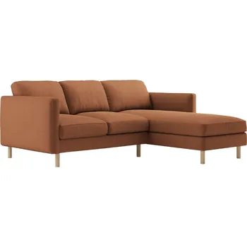 Pohovka Micadoni Oranžová sametová rohová pohovka Eden 223 cm, pravá