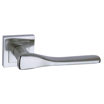 Dveřní kování Kuchinox Klika LUSIOS hranatá rozeta - satina - (komplet 2 ks)