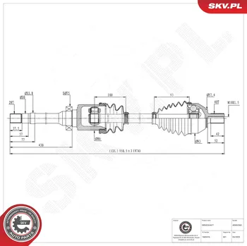 Poloosa kola Hnací hřídel - poloosa ESEN SKV 40SKV365