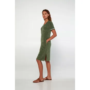 Dámské šaty Vamp - Šaty froté s krátkými rukávy 20550 - Vamp green oil s