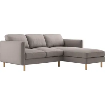 Pohovka Micadoni Šedobéžová sametová rohová pohovka Eden 223 cm, pravá