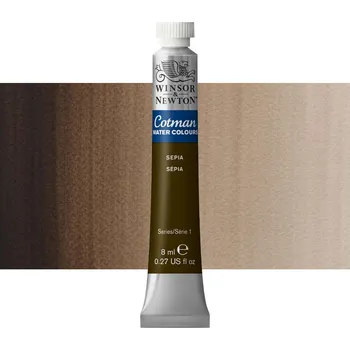 Vodová barva Akvarelová barva Winsor & Newton Cotman, 8 ml - Sepia