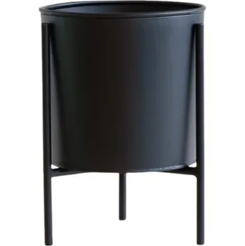 Květináč Textilomanie Mathy se stojanem 18,5 x 25 cm černý