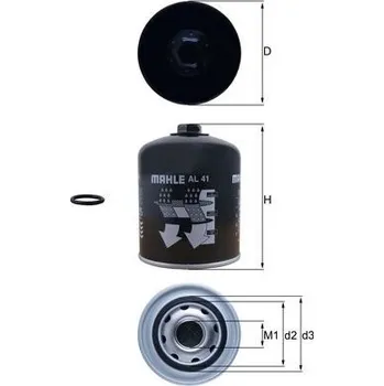 Auto-moto Vysoušecí patrona vzduchu, pneumatický systém MAHLE ORIGINAL AL 41