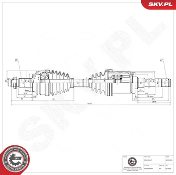 Poloosa kola Hnací hřídel - poloosa ESEN SKV 40SKV326