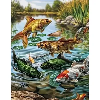 Diamantové malování Diamantové malování/Huacan - Rybolov