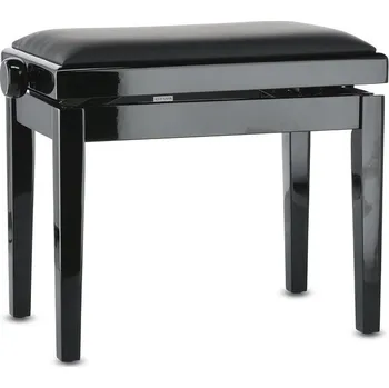 GEWA Piano stolička Deluxe Vinylčerné, vysoký lesk Černé sedadlo 142915