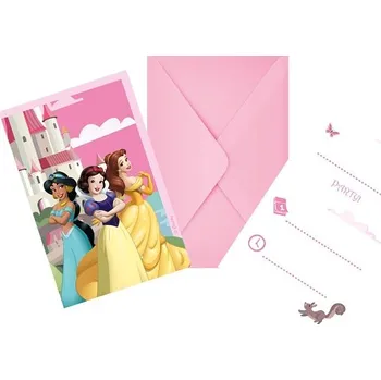 Party dekorace Procos Pozvánky s obálkami Princezny 6 ks