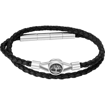 Náramek Timberland dvojitý pánský náramek kožený černý TDAGB0002401