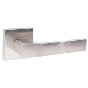 Dveřní kování Kuchinox Klika BINGO hranatá rozeta - satina - (komplet 2 ks)