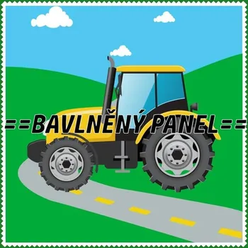 Panel bavlna - NA STAVBĚ-SS06 Velikost: 20x20cm