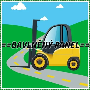 Panel bavlna - NA STAVBĚ-SS09 Velikost: 15x15cm