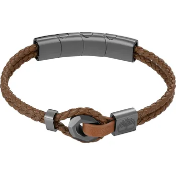 Náramek Timberland pánský náramek kožený hnědý TDAGB0002503