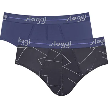 Slipy Slipy sloggi men Start Midi 2PACK BOX 0032 - BLUE COMBINATION L 0