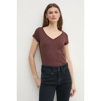 Dámské tričko Tričko Sisley 3TNHL4007 hnědá 88X, vel. S