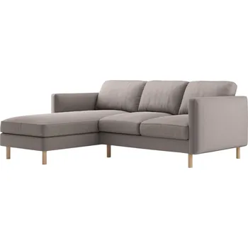 Pohovka Micadoni Šedobéžová sametová rohová pohovka Eden 223 cm, levá