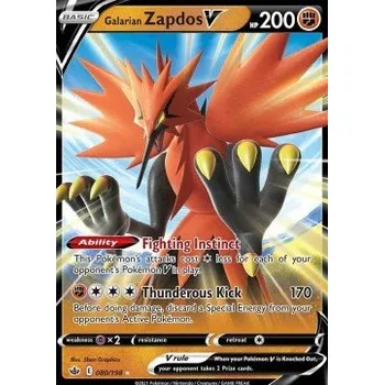 Karetní hra Pokémon CRE 080/198 Galarian Zapdos V - Chilling Reign