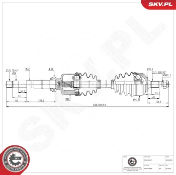 Poloosa kola Hnací hřídel - poloosa ESEN SKV 40SKV330