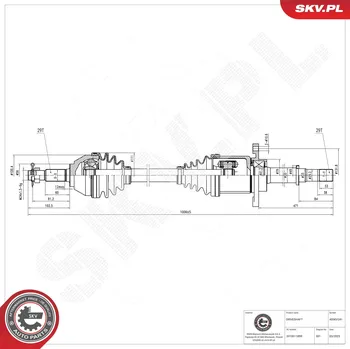 Poloosa kola Hnací hřídel - poloosa ESEN SKV 40SKV241