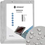 Springos Krycí plachta s oky 4x7 m, extra silná 210g PE, šedá PROTECT