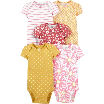 Kojenecký body CARTER'S Body krátký rukáv Pinkyellow dívka LBB 5 ks NB, vel. 56