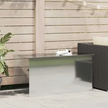 Zahradní úložný box vidaXL Venkovní úložná krabice Stříbrná 100 x 50,5 x 50 cm Ocel [874565]