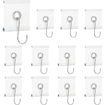 12 kusů oček na potrubí s esovitými nerezovými háčky, 5 x 5 cm plastové háčky na potrubí z PVC,