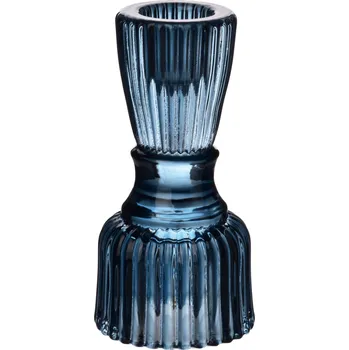 Svícen Skleněný svícen PATRICIA BLUE 5,1x10,2 cm modrý