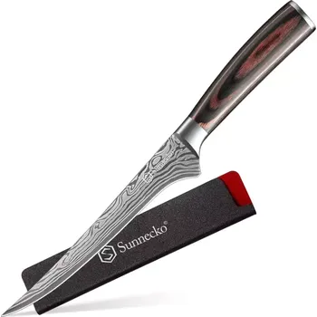 Kuchyňský nůž Filetovací nůž Sunnecko,dřevo Pakka, damašková ocel,varianty: Čepel 18 cm