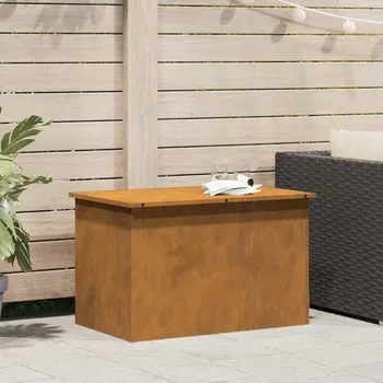 Zahradní úložný box vidaXL Venkovní úložná krabice Rezavá 80 x 50,5 x 50 cm Ocel [874573]