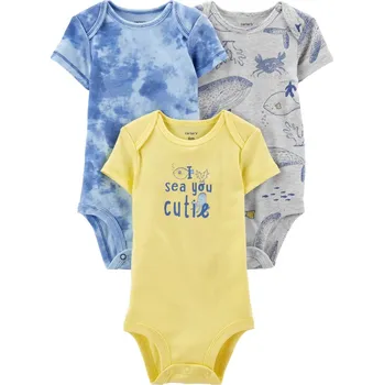 Kojenecký body CARTER'S Body krátký rukáv Blue Ocean chlapec 3ks NB/ vel. 56