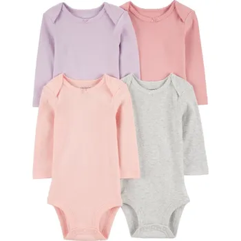 Kojenecký body CARTER'S Body dlouhý rukáv Purple/Grey/Pink holka 4ks NB/vel. 56