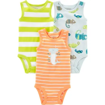 Kojenecký body CARTER'S Body bez rukávů Stripes Animals kluk 3ks NB/vel. 56