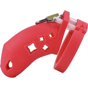 Pás cudnosti Master’s Mark Silicone Chastity Cage Barva: Červená
