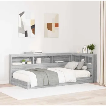 vidaXL Úložné čelo postele s policí Šedá Sonoma 80 cm kompozitní dřevo [3335450]