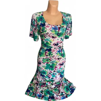 Dámské šaty Zelené šaty OLASSA 46,48, Barva Zelená, Velikost XL46, Materiál 96% Viskoza 4% Lycra