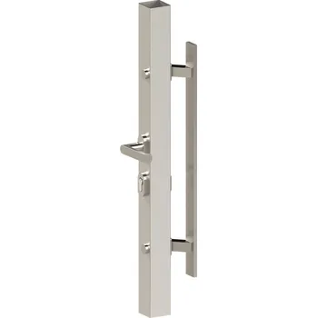 sada nerezové madlo 45° a klika, madlo 600 mm, klika levá - nerezové madlo 45° a klika na dveře, vč. rozet ke klice, broušená nerez