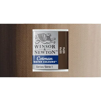 Vodová barva Akvarelová barva Winsor & Newton Cotman, půlpánvička - Sepia