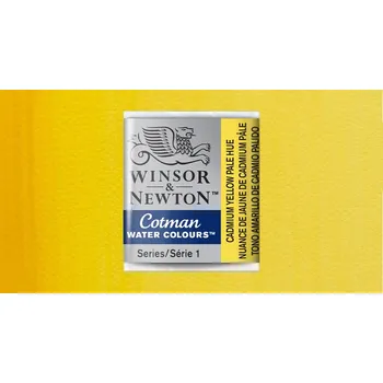 Vodová barva Akvarelová barva Winsor & Newton Cotman, půlpánvička - Cadmium Yellow Pale Hue