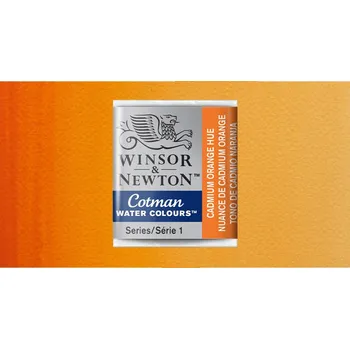 Vodová barva Akvarelová barva Winsor & Newton Cotman, půlpánvička - Cadmium Orange Hue