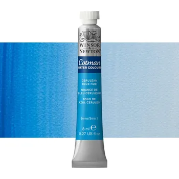 Vodová barva Akvarelová barva Winsor & Newton Cotman, 8 ml - Cerulean Blue Hue