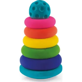 Hračka pro nejmenší Rubbabu Věž - navlékací kroužky s míčkem