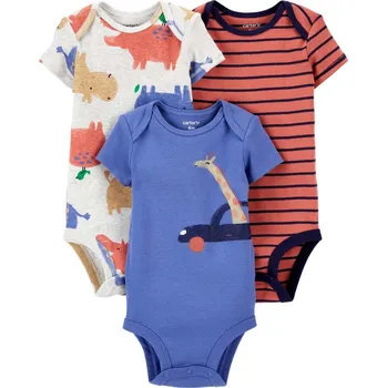 Kojenecký body CARTER'S Body krátký rukáv Brownblue chlapec LBB 3ks NB/ vel. 56