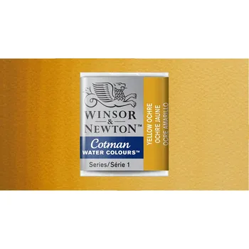 Vodová barva Akvarelová barva Winsor & Newton Cotman, půlpánvička - Yellow Ochre