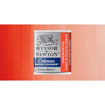 Vodová barva Akvarelová barva Winsor & Newton Cotman, půlpánvička - Cadmium Red Hue
