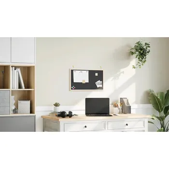 Magnetická kreslící tabulka vidaXL Křídová tabule s rámem z masivního borovicového dřeva černá 60 x 40 cm [4017411]