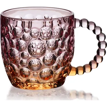 Skleněný hrnek VINI PEARL 350 ml fialový/hnědý