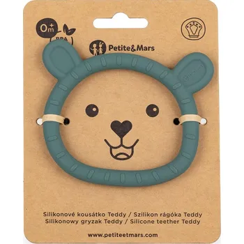 PETITE&MARS Kousátko silikonové Teddy Misty Green 0m+